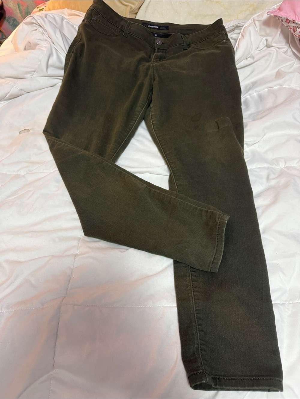 Jordache Olive Green Super Skinny Corduroy Jeans